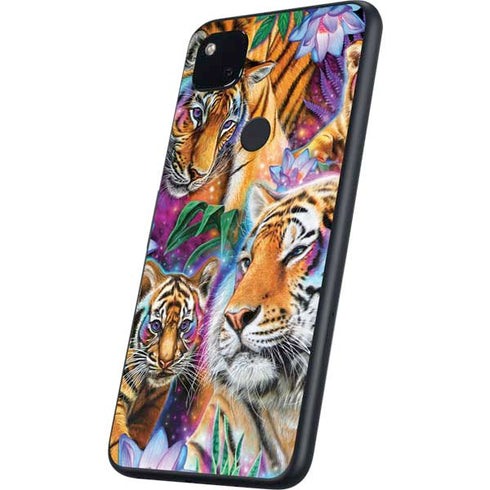 Daydream Galaxy Tigers by Sheena Pike Google Pixel 4a Skin